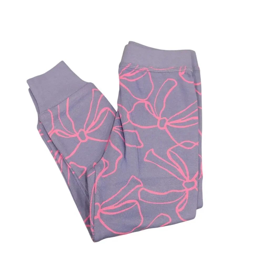 J.Crew Crewcuts Girls' Long Sleeve Bows Pajama Set Bright Hydrangea Size 3 NWT